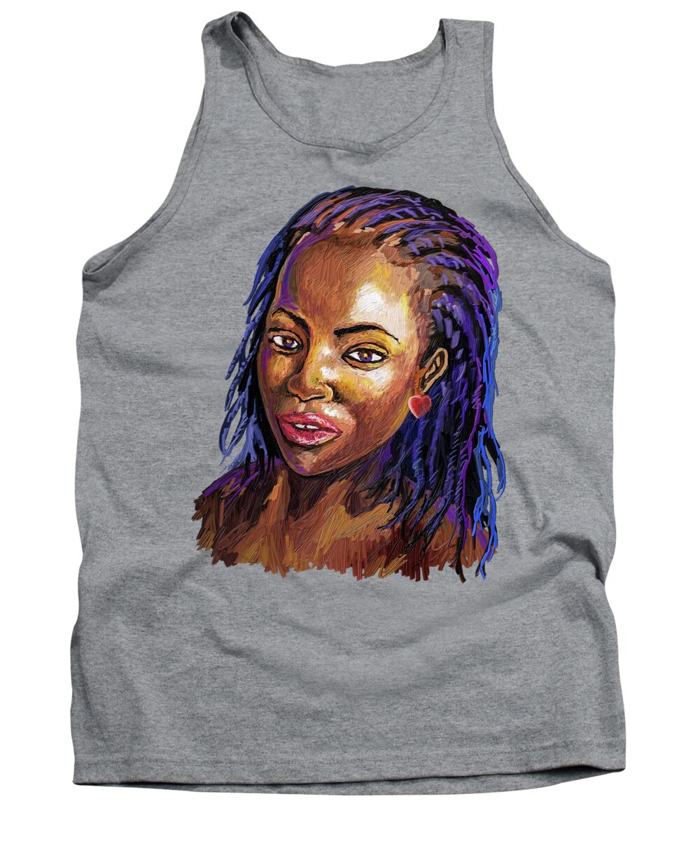 Paint Tank Top featuring the painting Natural Beauty by Anthony Mwangi