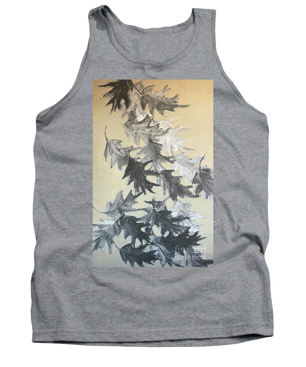 Tree Leaves Tank Top featuring the painting Natures Fallen Trash by Sherry Harradence