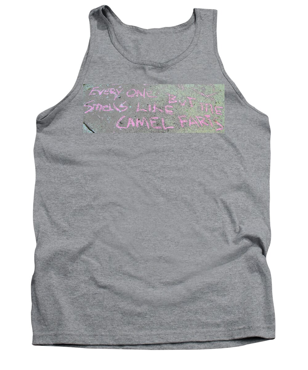 Sidewalk Art Tank Top featuring the photograph Neighbor's Opinion of the World by Lenore Senior
