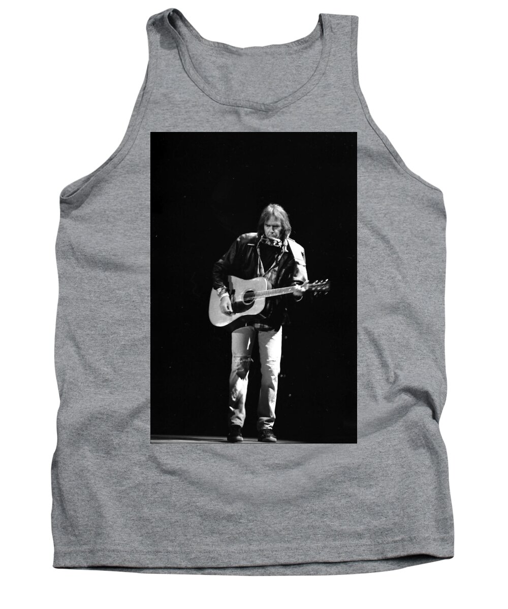 Neil Young Tank Top featuring the photograph Neil Young by Wayne Doyle