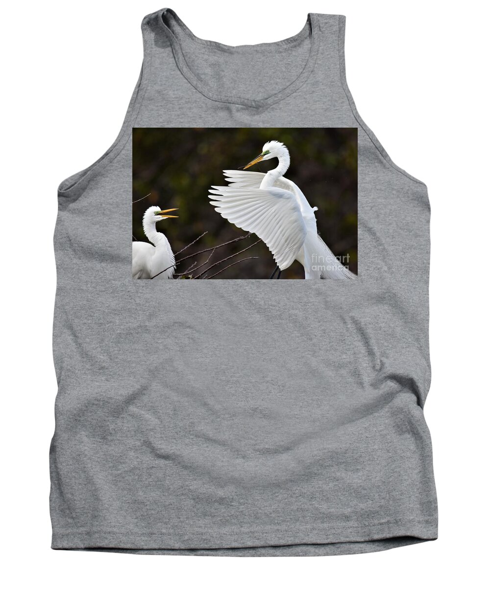 Great Egrets Nesting Tank Top featuring the photograph Nest For Two by Julie Adair