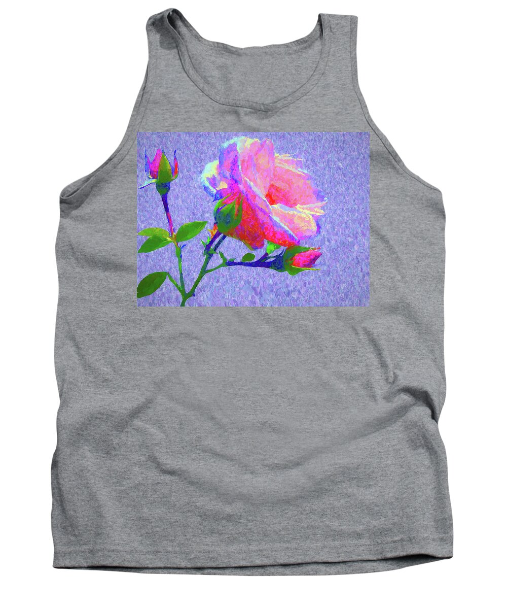 Floral Tank Top featuring the digital art New Dawn Painterly by Susan Lafleur
