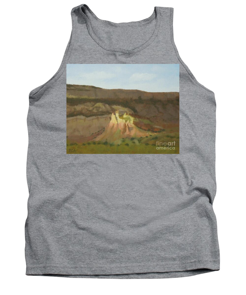 Northern New Mexico Tank Top featuring the painting New Mexican Statues by Phyllis Andrews
