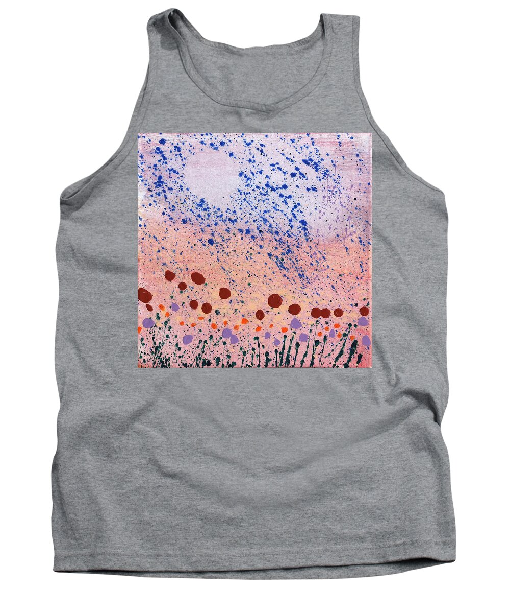 New Moon Tank Top featuring the painting New Moon Over Flanders by Phil Strang