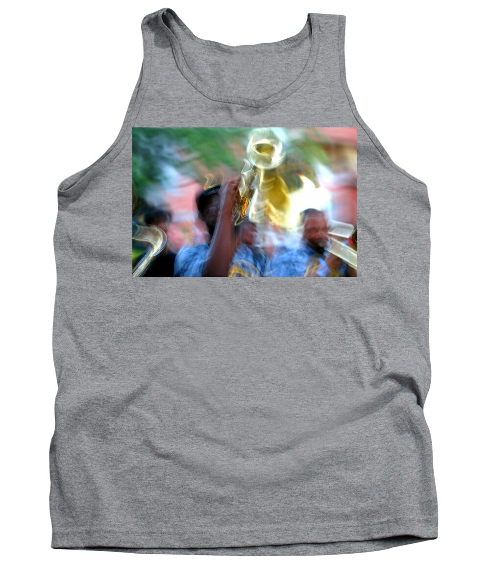Nola Tank Top featuring the photograph New Orleans Abstract Street Jazz Performance by Michael Hoard