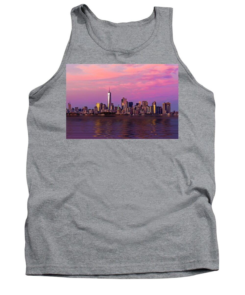 World Trade Center Tank Top featuring the photograph New York City NYC Landmarks by Susan Candelario
