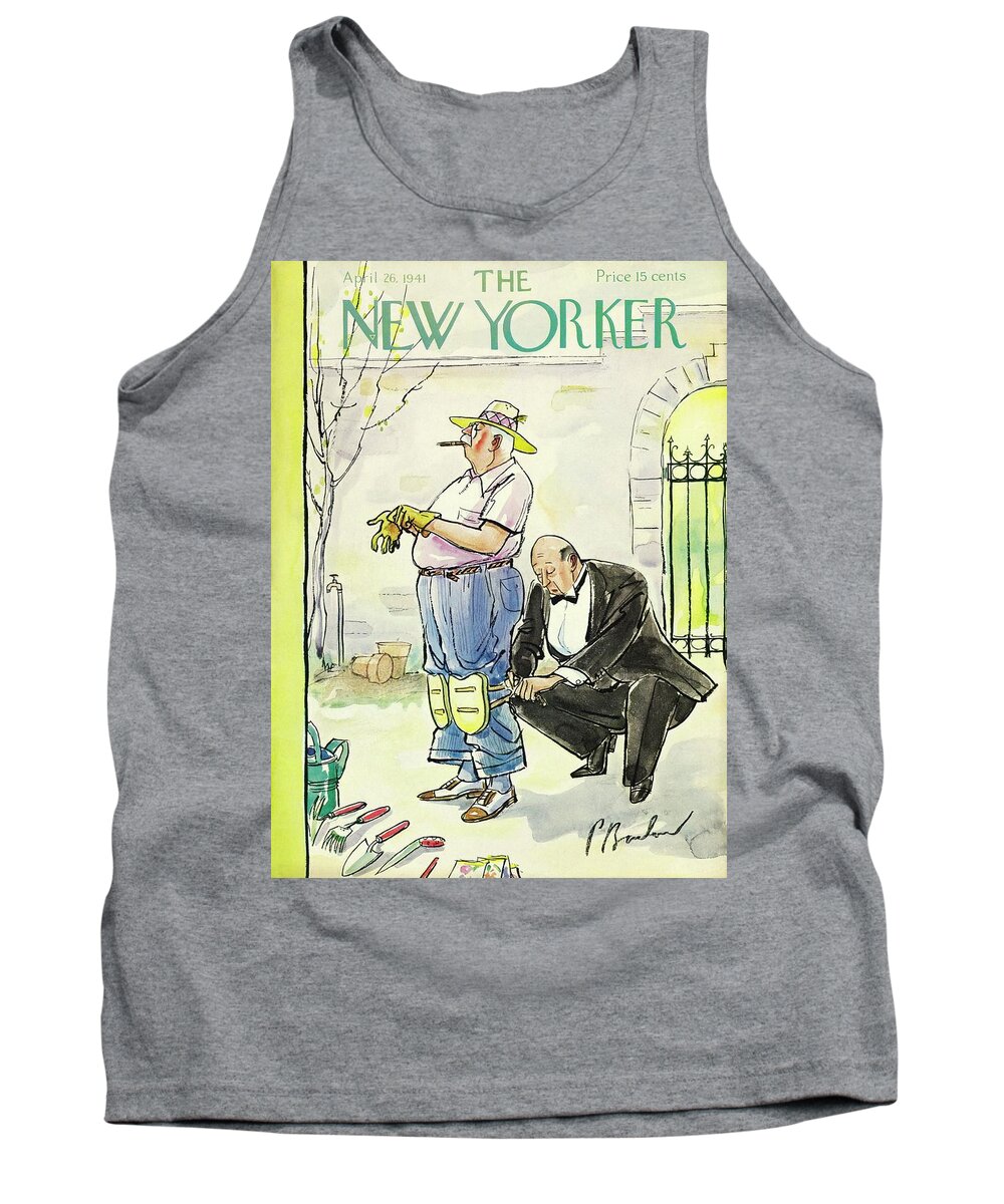 Butler Tank Top featuring the painting New Yorker April 26 1941 by Perry Barlow