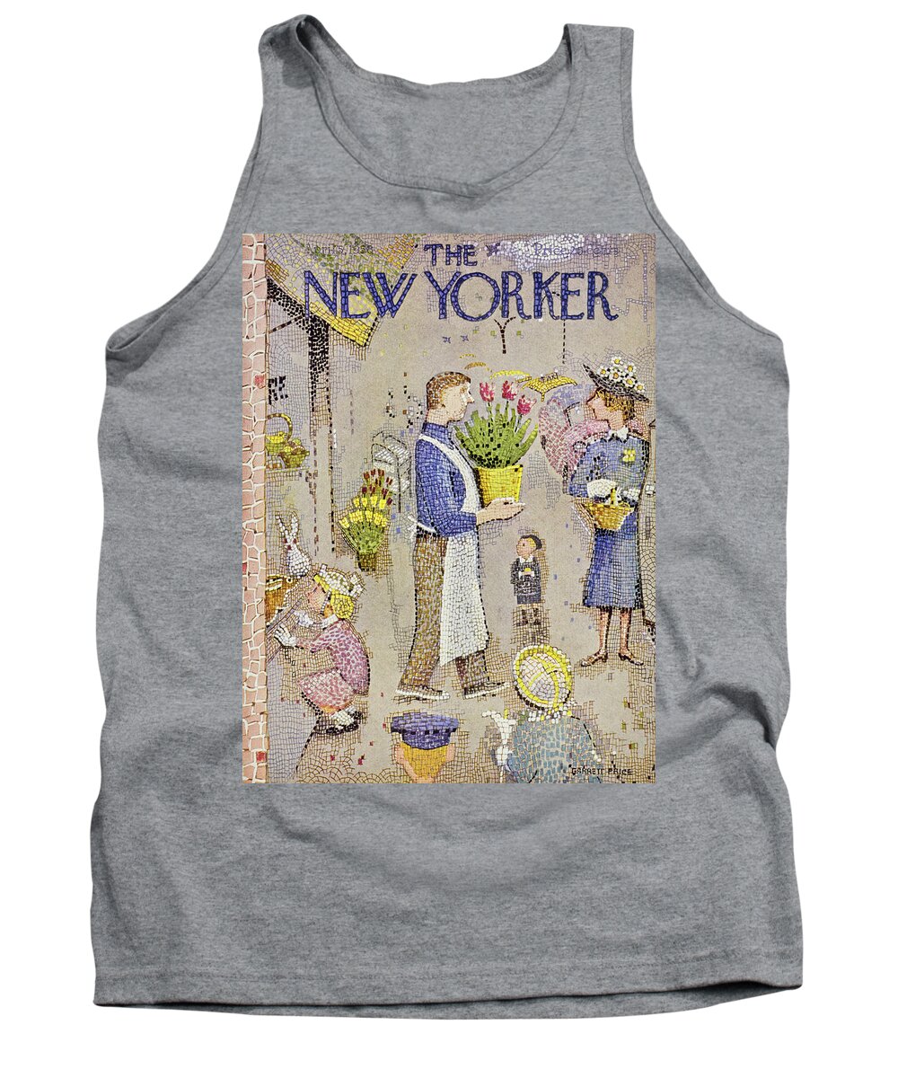 Flowers Tank Top featuring the painting New Yorker April 5 1958 by Garrett Price
