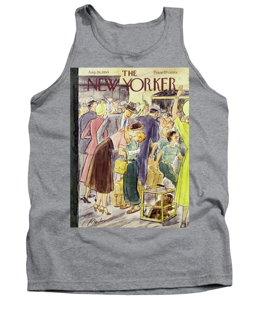Couple Tank Top featuring the painting New Yorker August 26 1950 by Perry Barlow