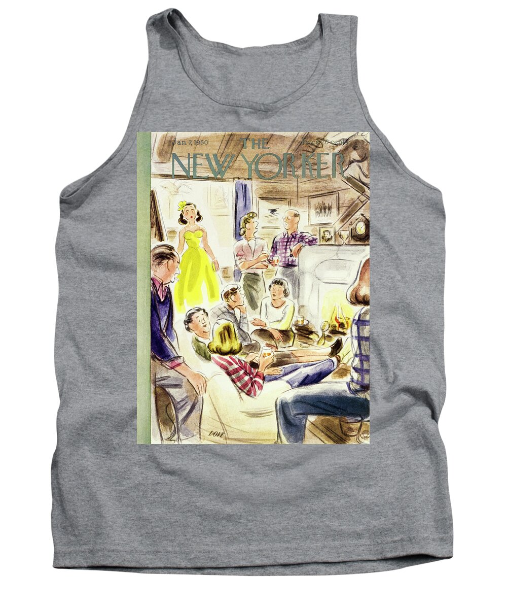 Woman Tank Top featuring the painting New Yorker January 7, 1950 by Leonard Dove