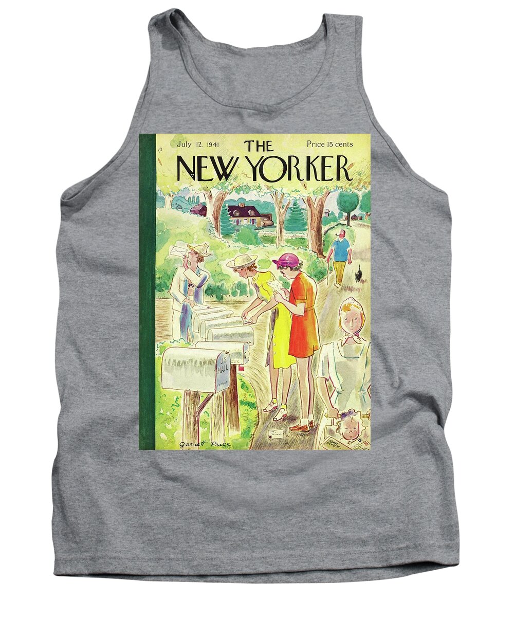 Country Tank Top featuring the painting New Yorker July 12 1941 by Garrett Price