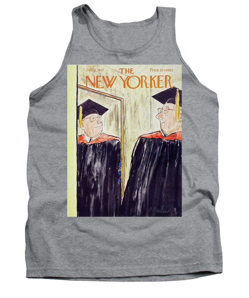 Cap And Gown Tank Top featuring the painting New Yorker June 1 1957 by Perry Barlow