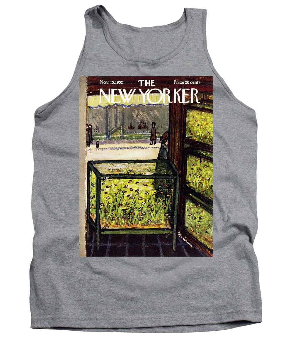 Pet Store Tank Top featuring the painting New Yorker November 15 1952 by Abe Birnbaum