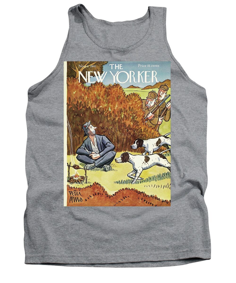 Hunters Tank Top featuring the painting New Yorker November 8 1941 by Peter Arno