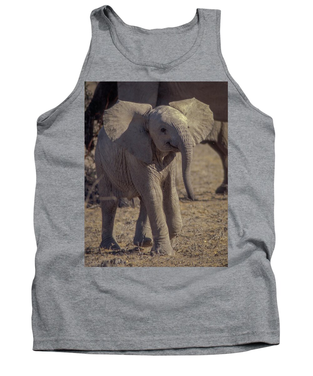 Africa Tank Top featuring the photograph Newborn Elephant by Norman Reid