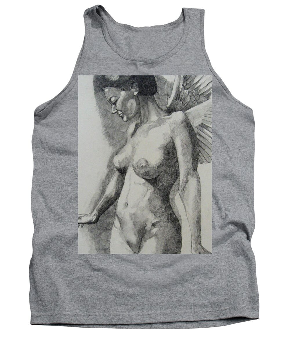 Female Tank Top featuring the painting Night Angel by Ray Agius