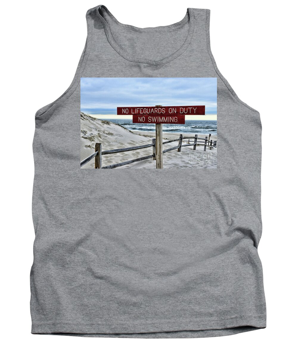 Paul Ward Tank Top featuring the photograph No Lifeguards on Duty by Paul Ward