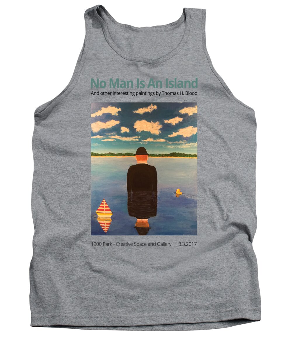  Tank Top featuring the painting No Man Is An Island t-shirt by Thomas Blood