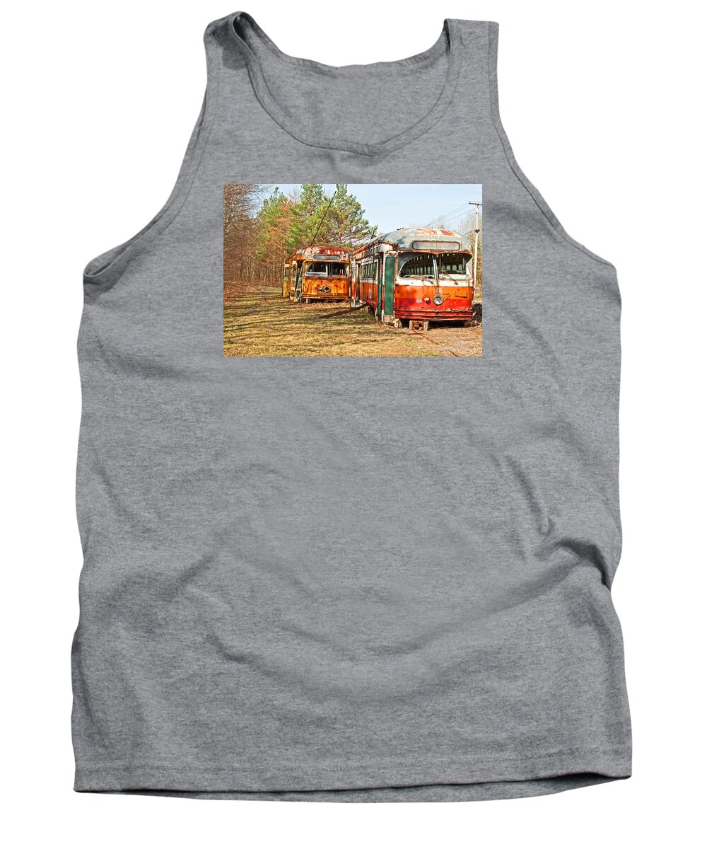 Trolley Tank Top featuring the photograph No Stops by Michael Porchik