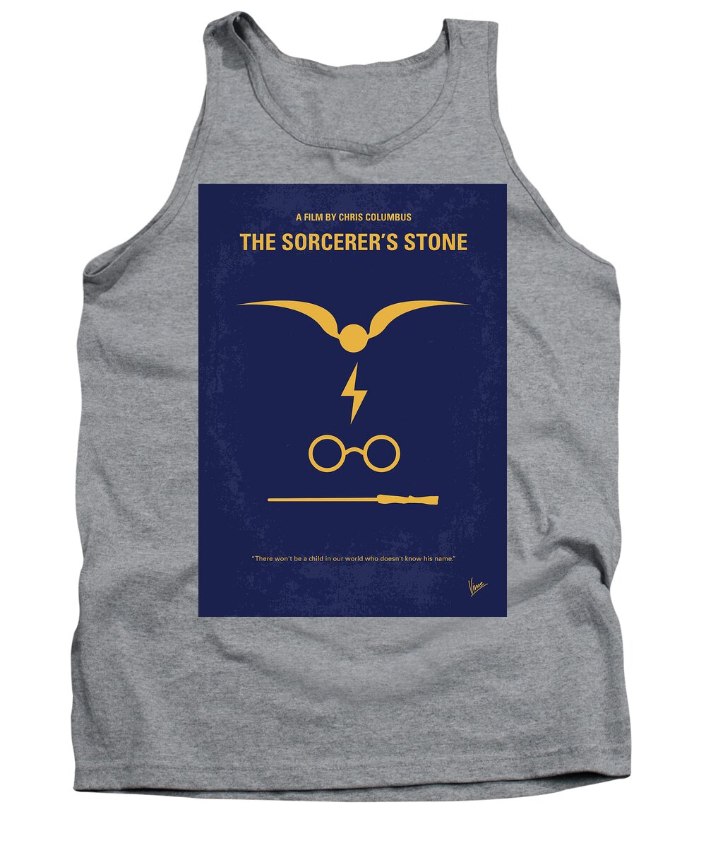 Hp - Sorcerers Stone Tank Top featuring the digital art No101-1 My HP - SORCERERS STONE minimal movie poster by Chungkong Art
