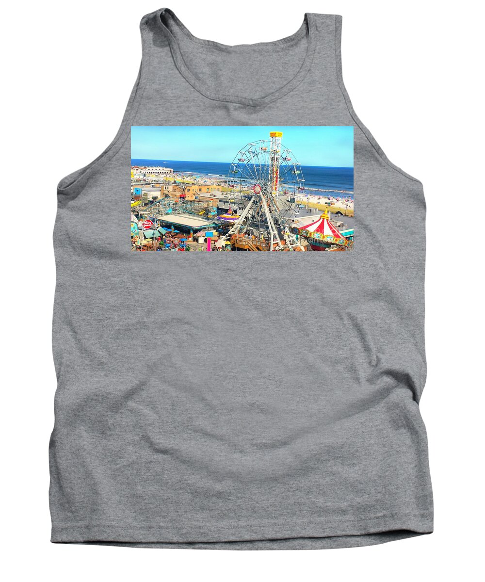 Ocean City New Jersey Tank Top featuring the photograph Ocean City New Jersey Wonder Wheel Boardwalk by Beth Ferris Sale