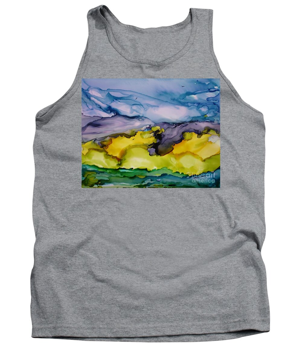 Landscape Tank Top featuring the painting Ocean View by Susan Kubes