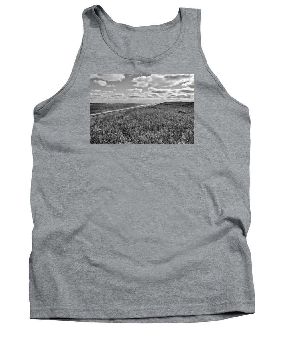 Dune Tank Top featuring the photograph Ocean Vista in Black and White by Marisa Geraghty Photography