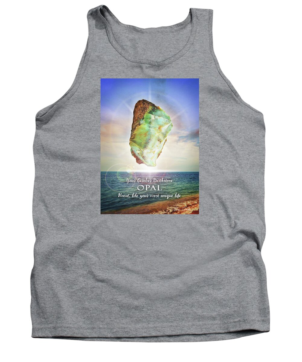 Beach Tank Top featuring the digital art October Birthstone Opal by Evie Cook