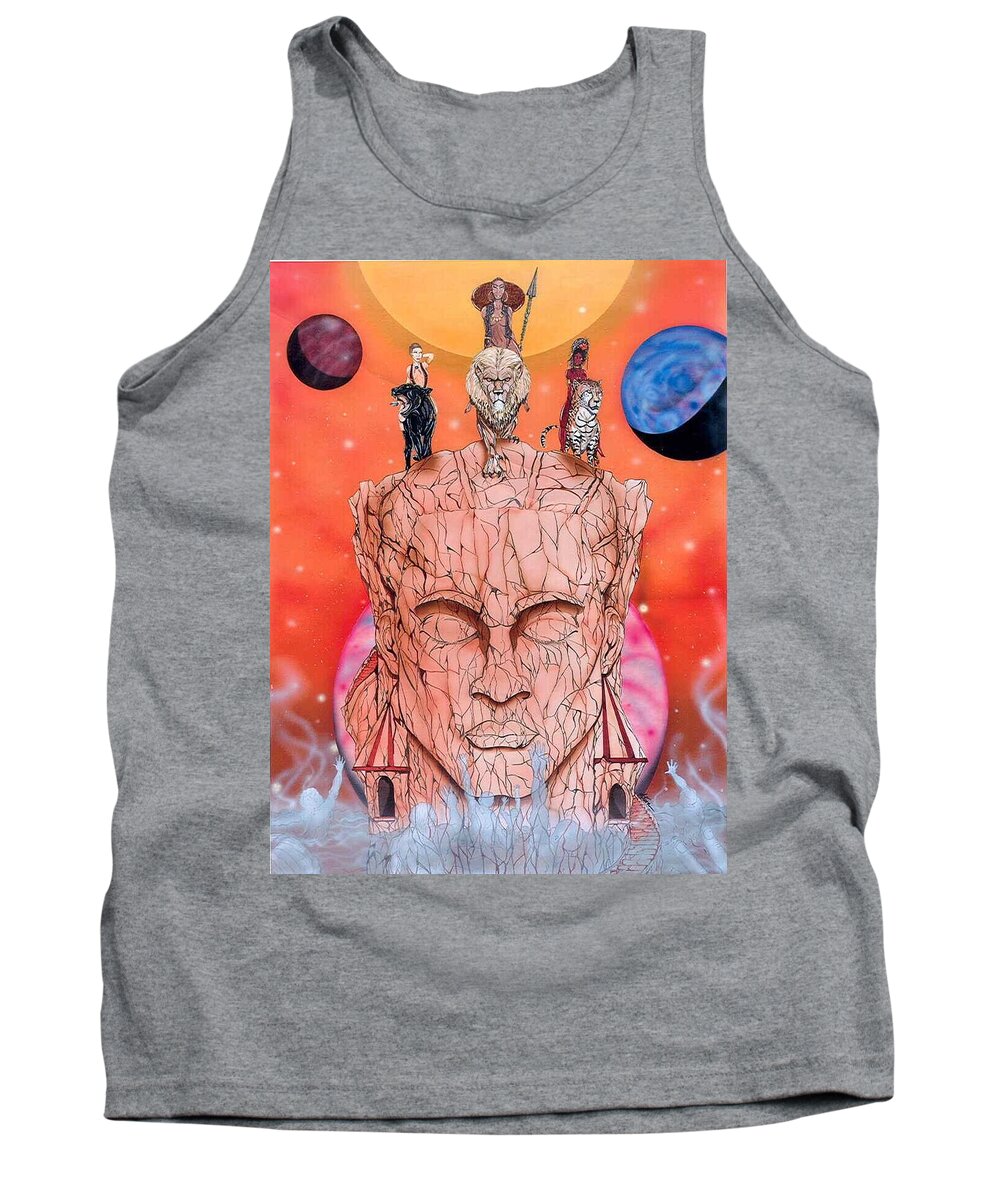 Motion Tank Top featuring the mixed media Odyssey of Desire by Demitrius Motion Bullock