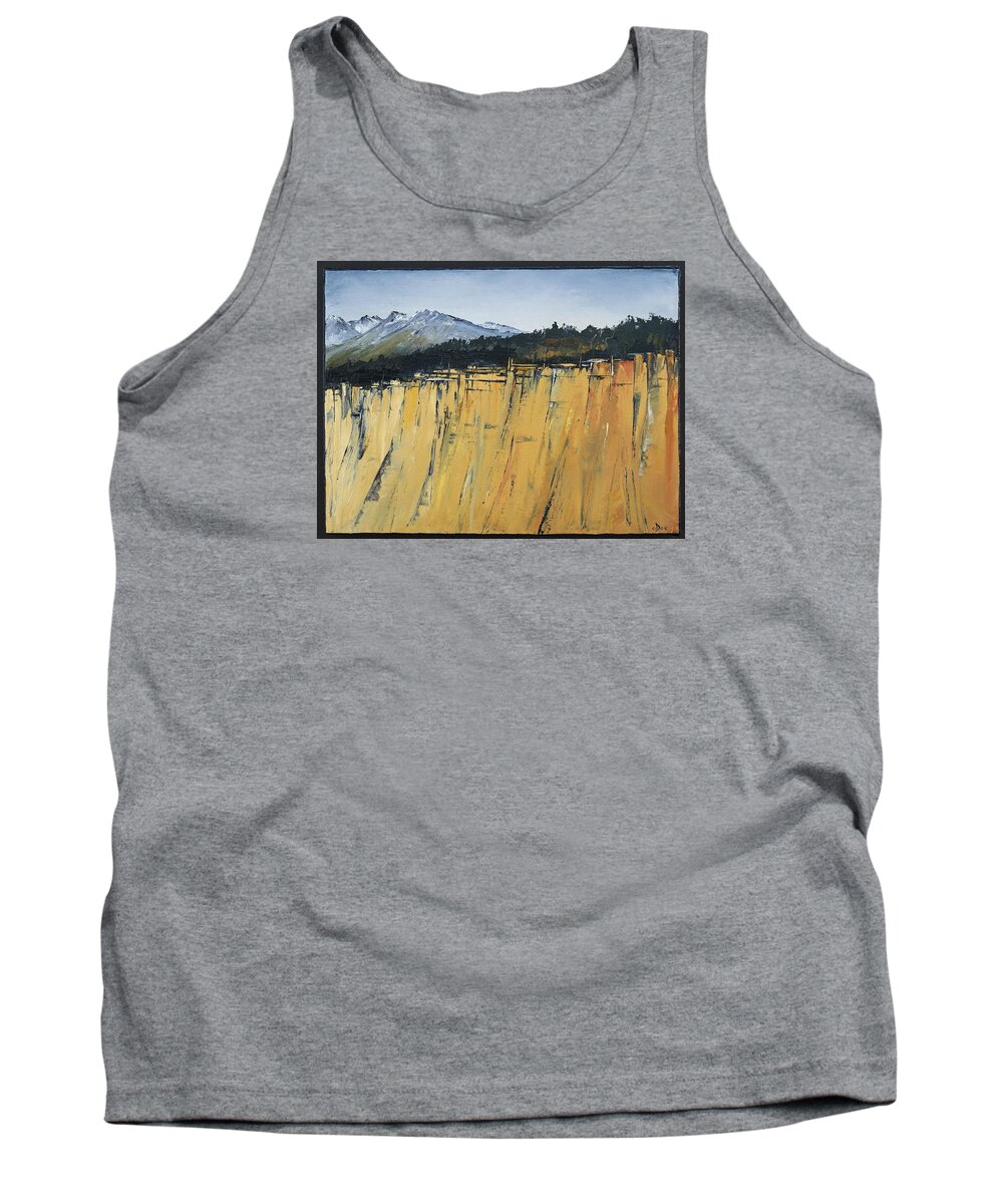 Mountains Tank Top featuring the painting Of Bluff and Mountain by Carolyn Doe