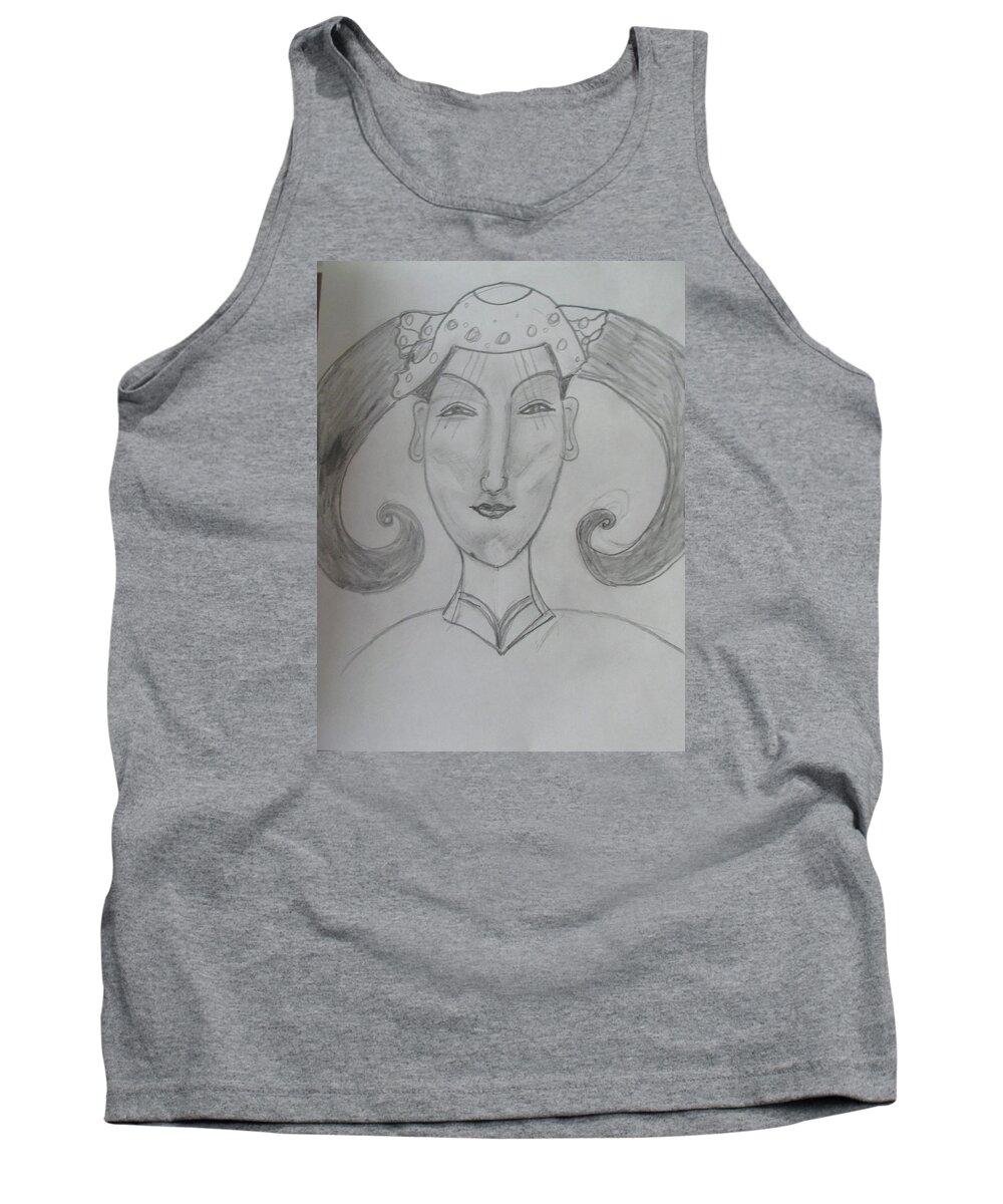 Abstract Ming Dynasty Lineage Rulers Bold Strong Tank Top featuring the drawing Of The Ming Dynasty by Sharyn Winters