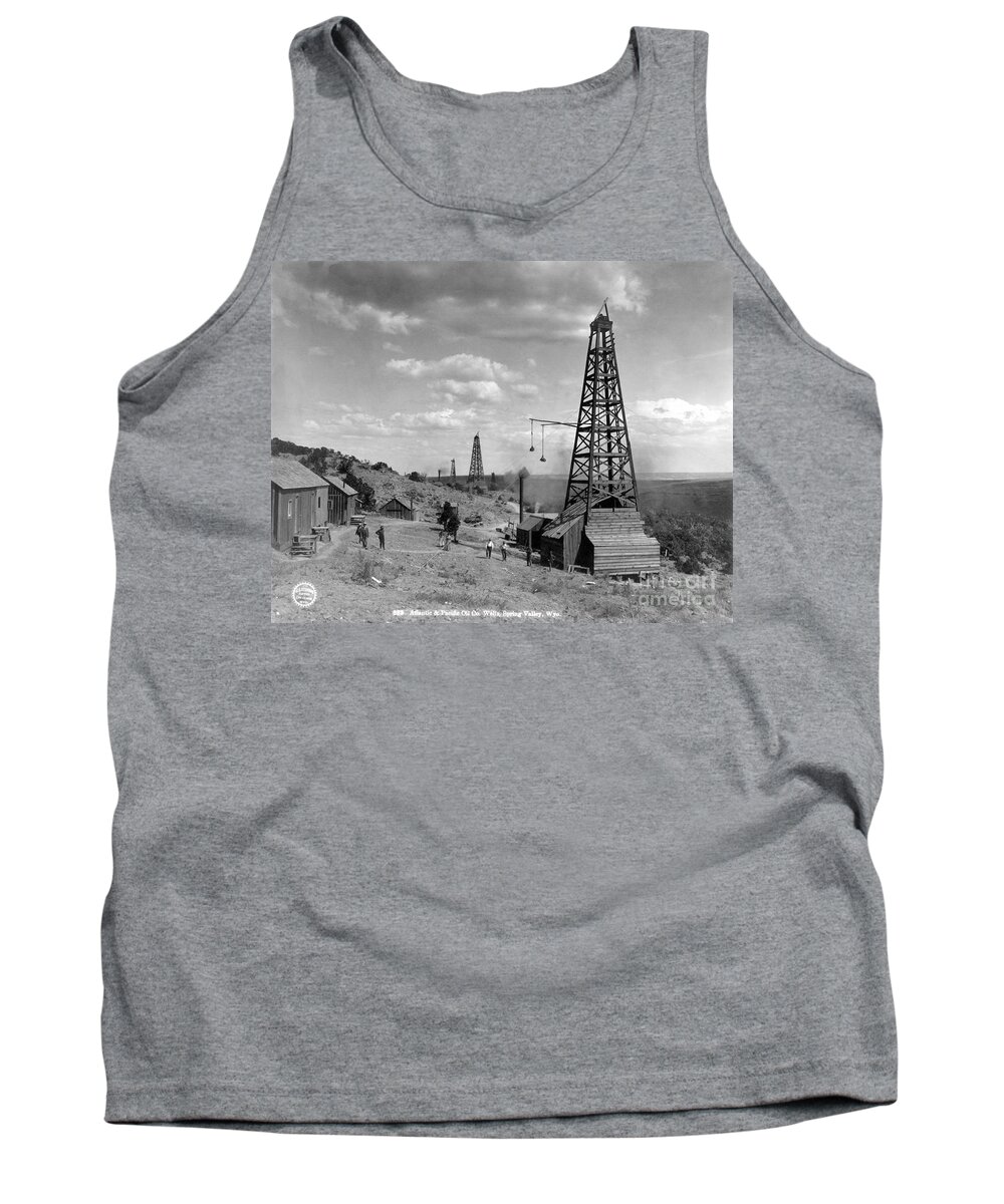 1910 Tank Top featuring the photograph OIL WELL, WYOMING, c1910 by Granger