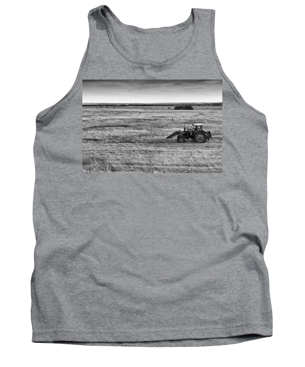 Agricultural Tank Top featuring the photograph Old Blue Tractor by John Williams