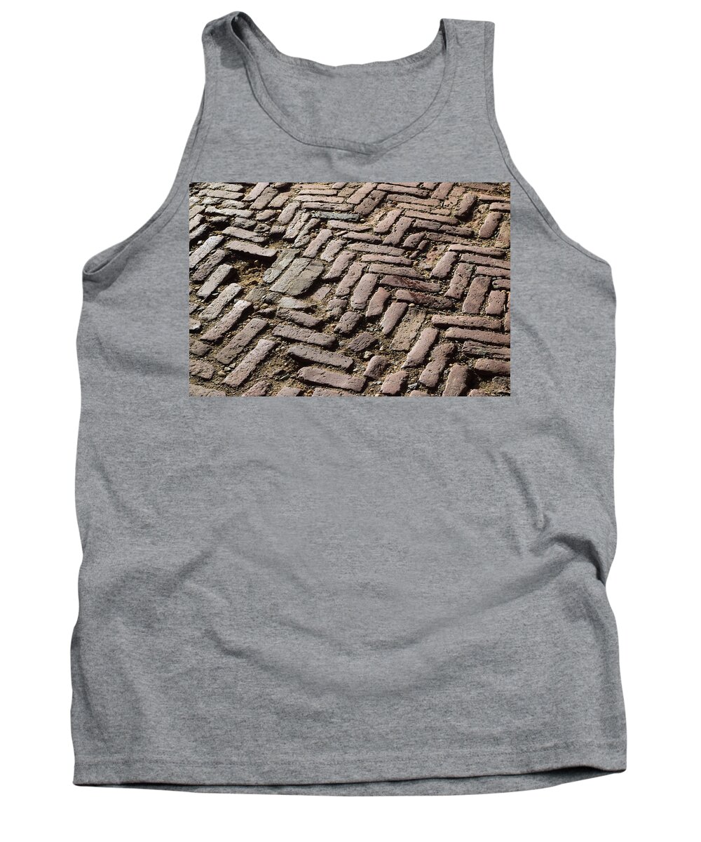 Old Tank Top featuring the photograph Old Brick Road by Curtis Krusie
