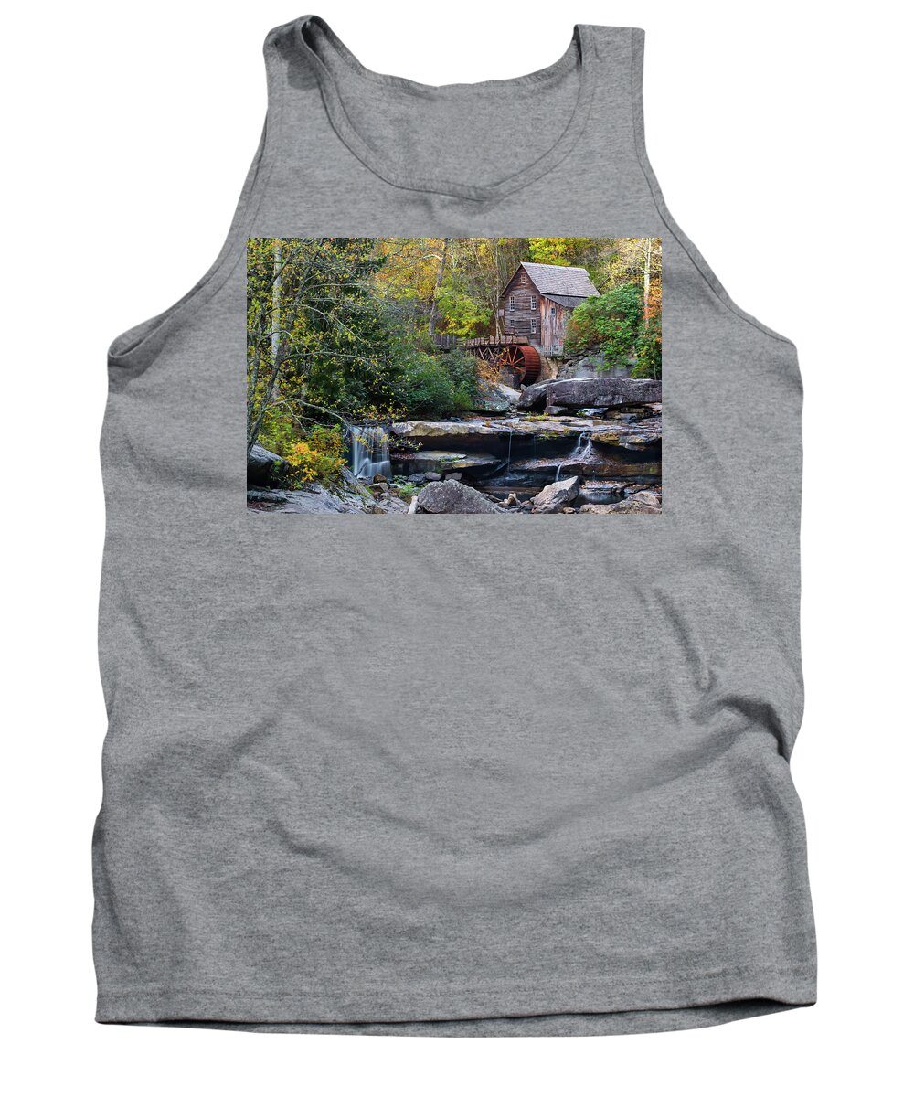Babcock State Park Tank Top featuring the photograph Old Virginia Mill in Autumn Colors by Norma Brandsberg