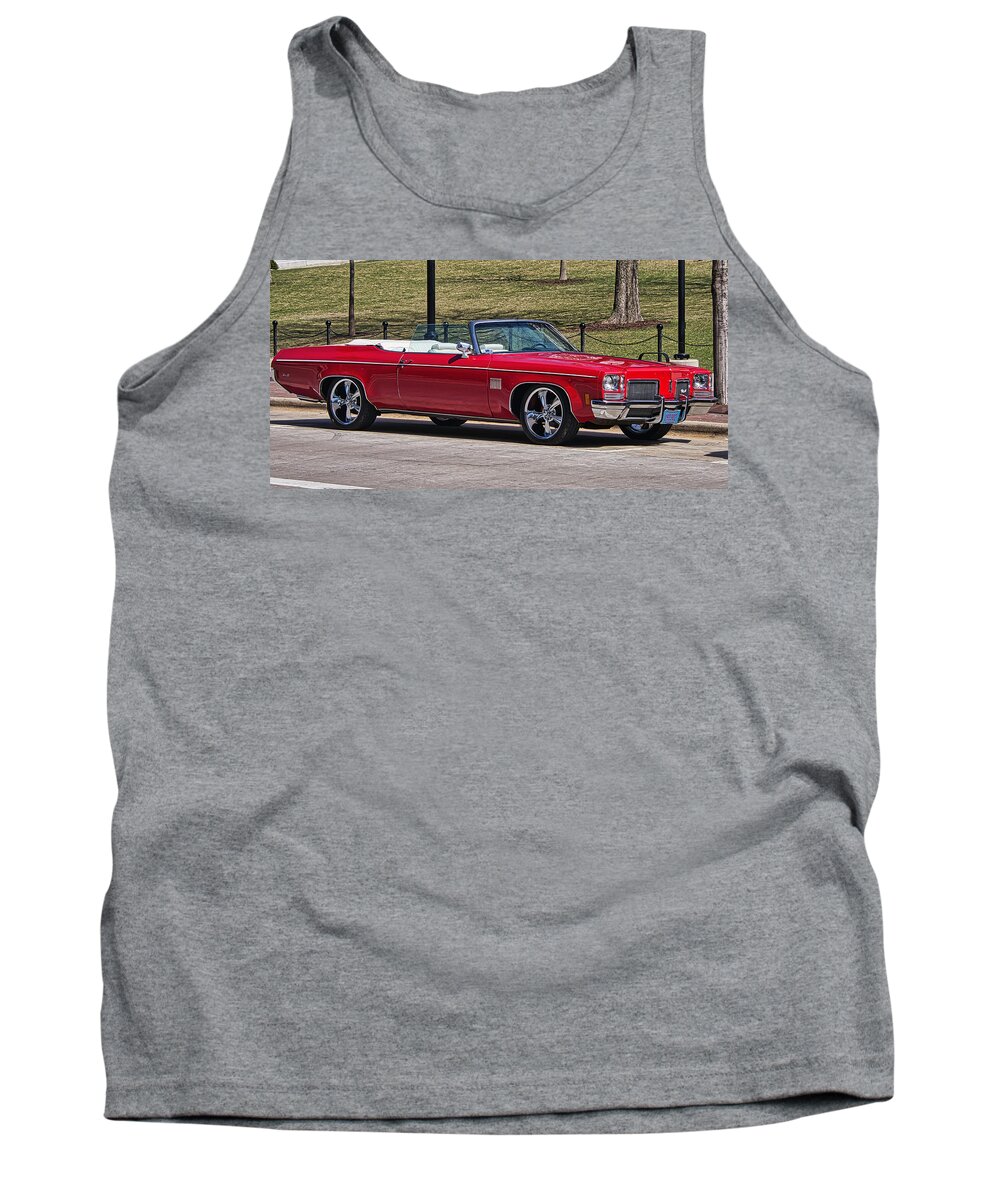 Oldsmobile Tank Top featuring the photograph Oldsmobile Delta Royale 88 Red Convertible by Steven Ralser