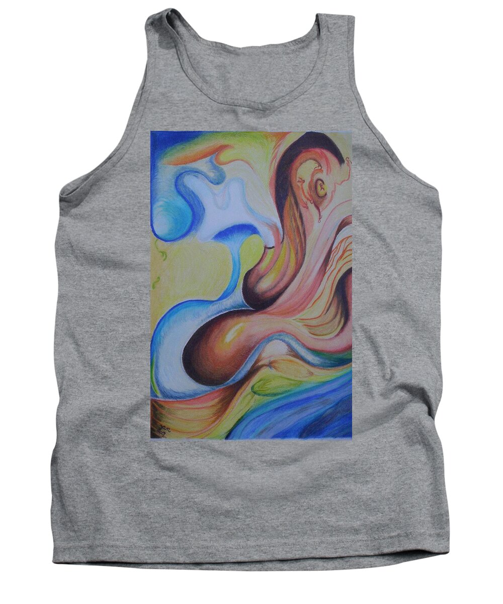 Abstract Tank Top featuring the painting On the Island by Suzanne Udell Levinger