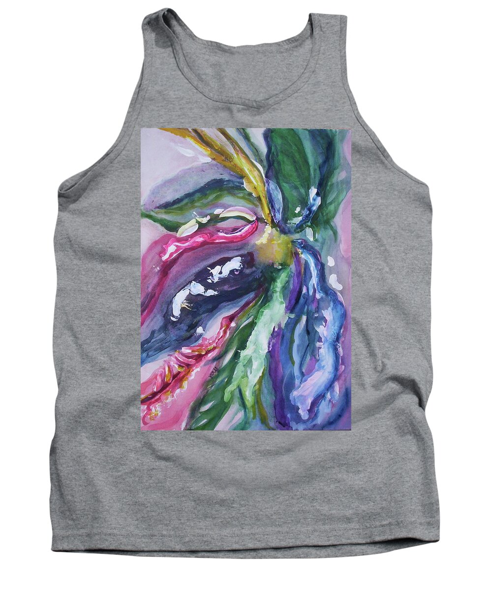 Watercolor Tank Top featuring the painting On the Vine 2 by Suzanne Udell Levinger