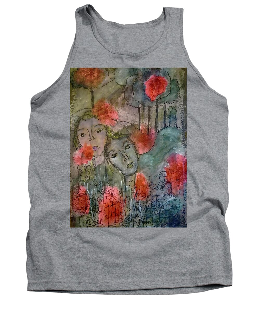 Memories Tank Top featuring the mixed media Once Upon a Time by Mimulux Patricia No