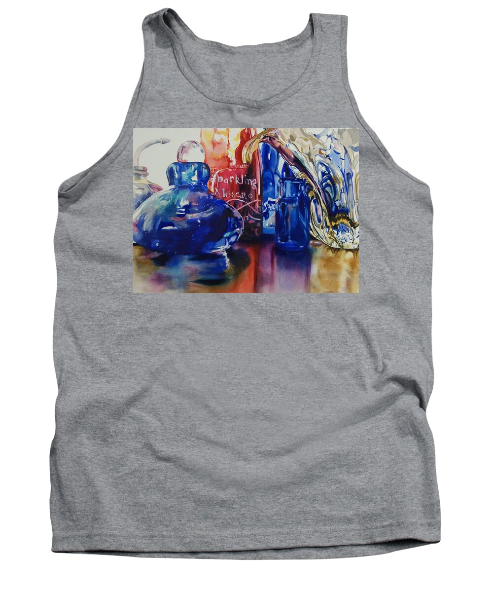 Still Life Tank Top featuring the painting One Red by Marlene Gremillion