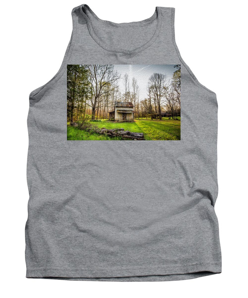 One Room Farmhouse Tank Top featuring the photograph One Room Farmhouse by Cynthia Wolfe