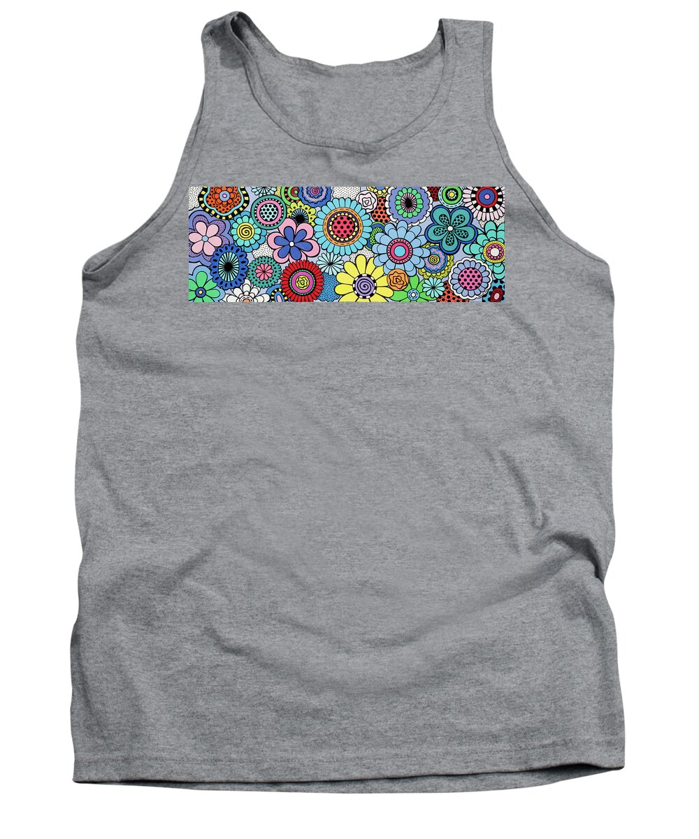 Flowers Tank Top featuring the painting One Yellow Bloom by Beth Ann Scott