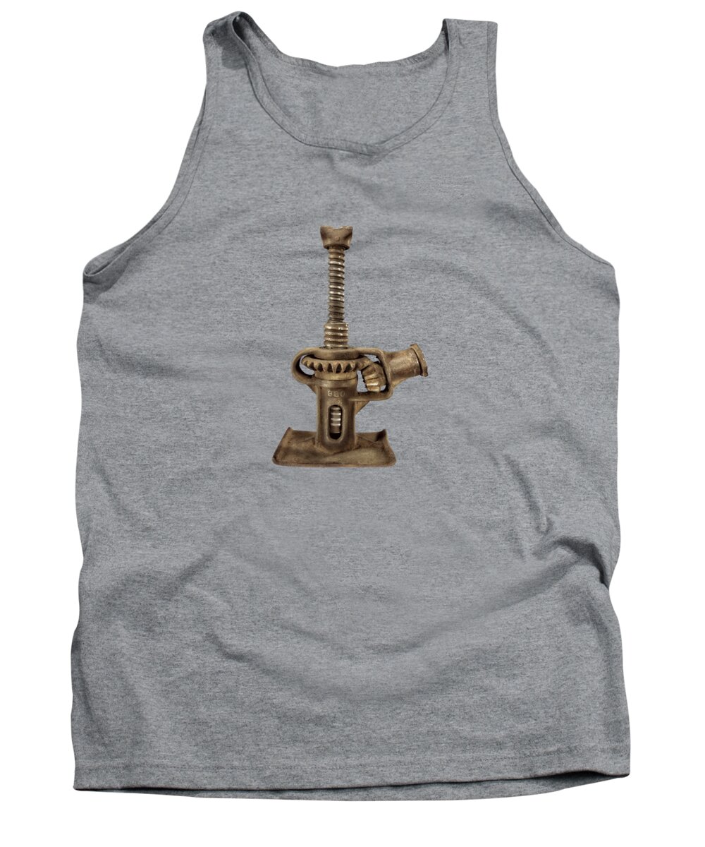 Antique Tank Top featuring the photograph Open Gear Screw Jack I by YoPedro