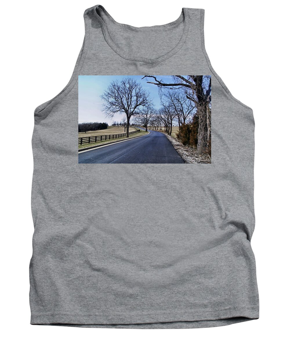 osage County Road Tank Top featuring the photograph Osage County Road by Cricket Hackmann
