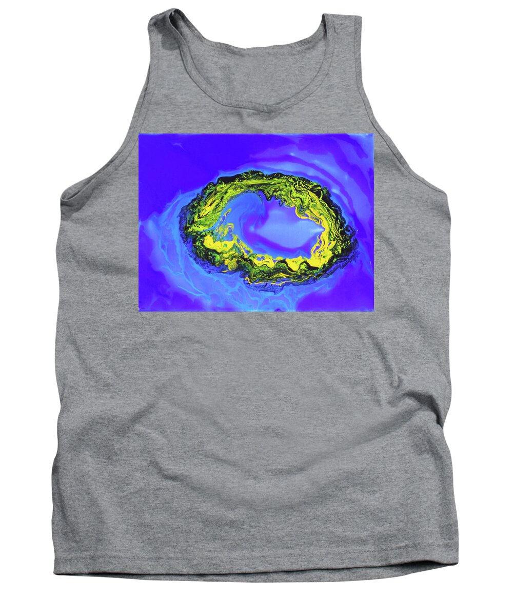 Blue Tank Top featuring the painting Out of the Blue by Madeleine Arnett