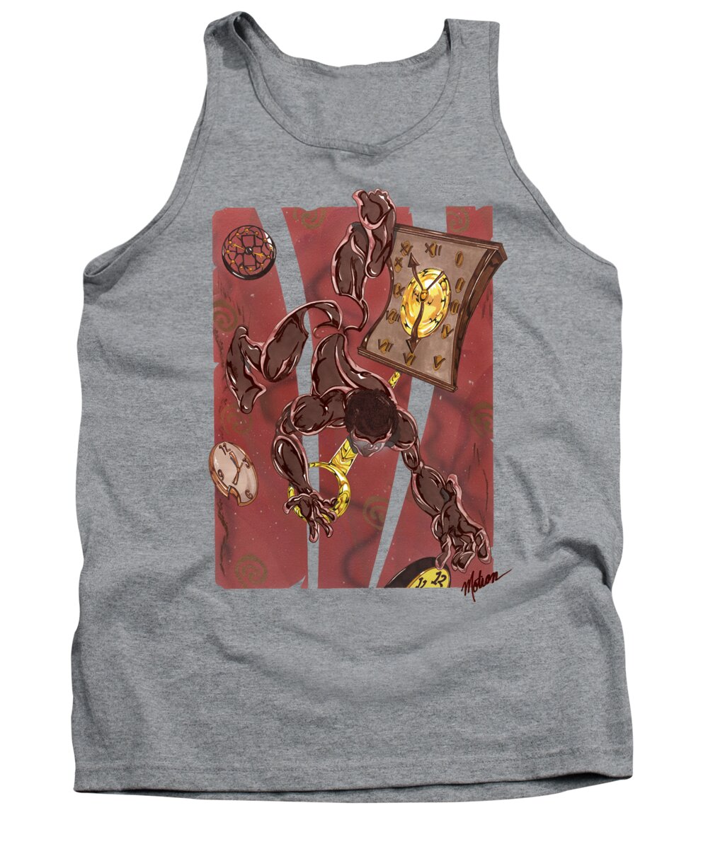 Abstract Tank Top featuring the mixed media Out of Time by Demitrius Motion Bullock