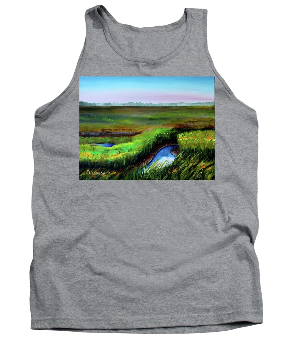 Jersey Shore Tank Top featuring the painting Outgoing Tide by Phyllis London