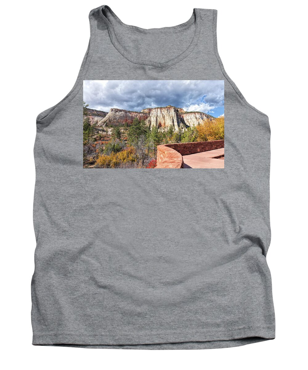 John Bailey Tank Top featuring the photograph Overlook in Zion National Park Upper Plateau by John M Bailey