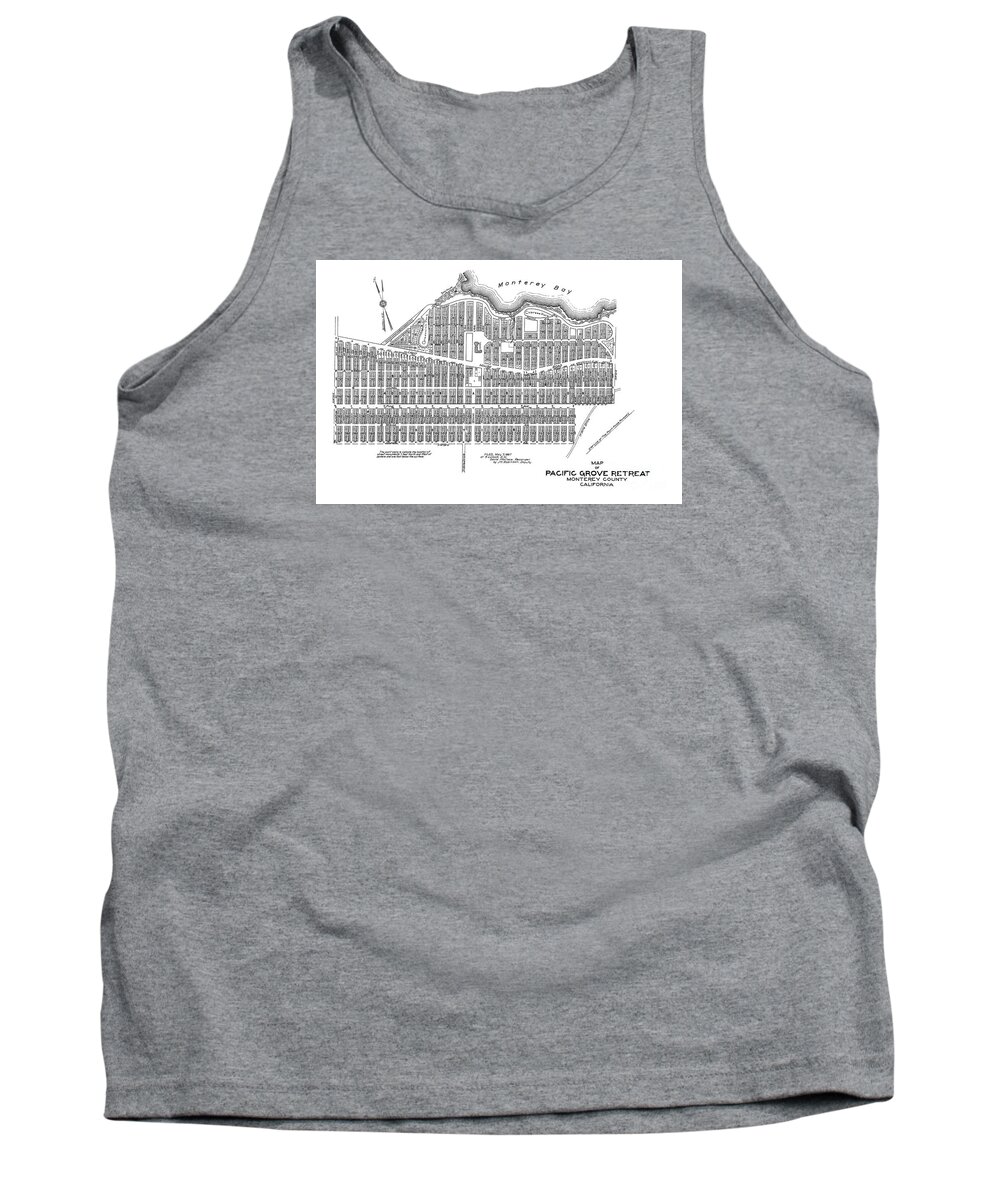Pacific Grove Tank Top featuring the photograph Map Pacific Grove May 7 1887 by Monterey County Historical Society