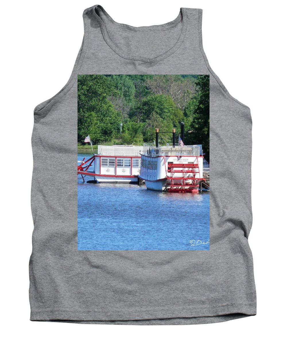 Paddleboat Tank Top featuring the photograph Paddleboat on the River by Deborah Kunesh